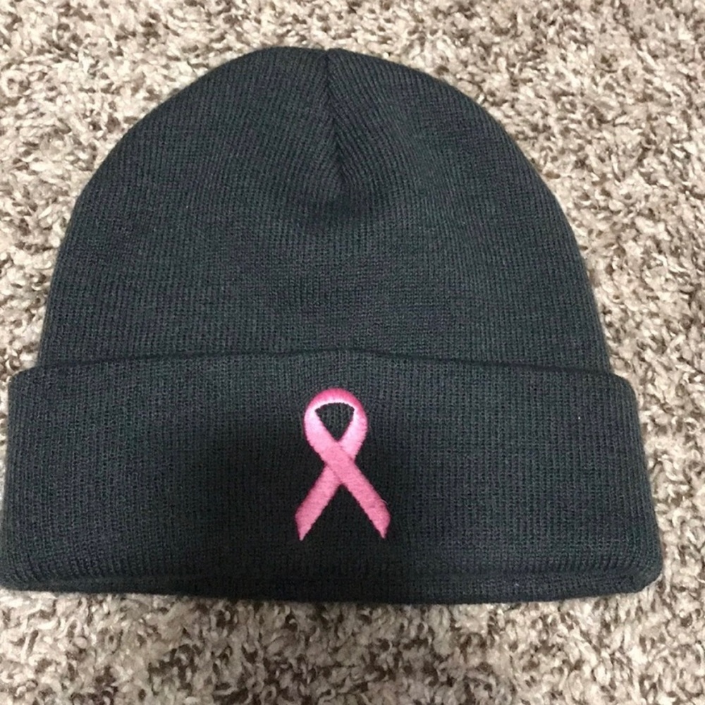 FREE WITH PURCHASE!!! (Details ⬇️) Gray beanie w/breast cancer ribbon awareness